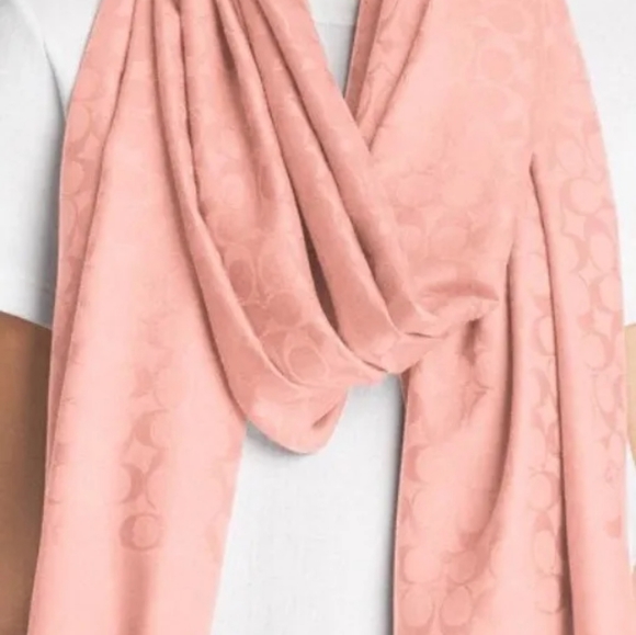 NWT Coach Blush 2 Signature C Long Neck Wrap Scarf #F37836 - Picture 4 of 8